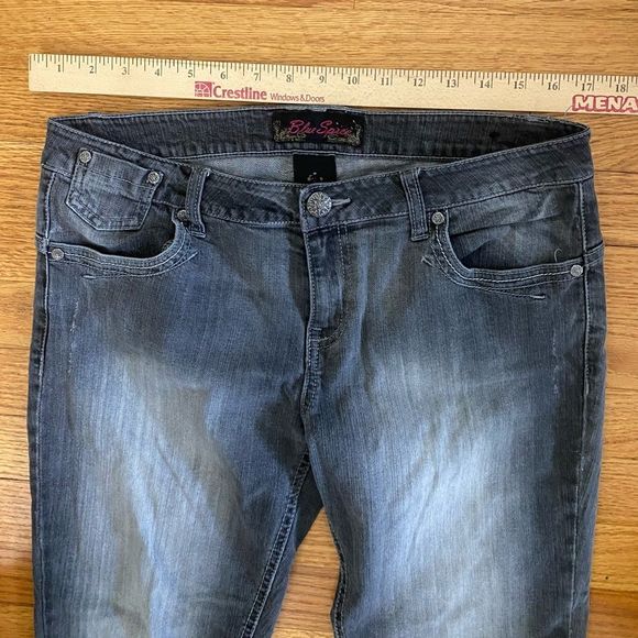 Blue Spice Jeans Women’s 13 Junior’s Gray Distressed Pants Casualwear Denim Y2K - Picture 4 of 5